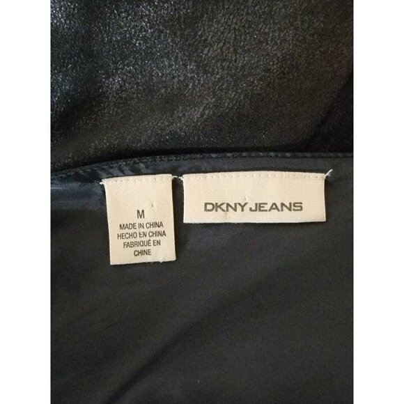 DKNY Jeans Metallic Black Sleeveless Dress Size M - Picture 4 of 4